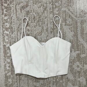 Zara Elegant White Bustier Crop Top